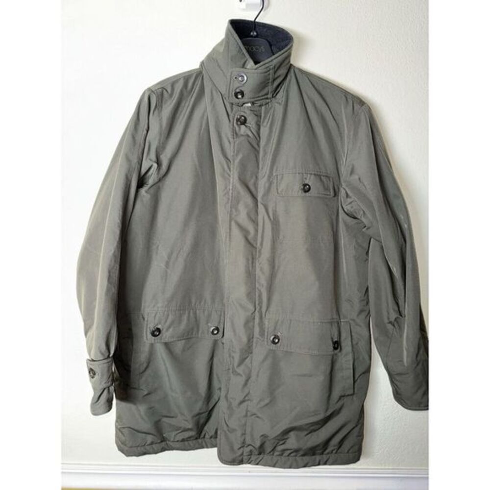 LL Bean Men's Wool BlendCoat Jacket Olive Flannel Lined LT Stock #OHX34 RN 03790
